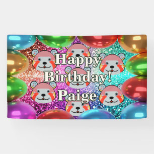Bear Personalised character birthday banner