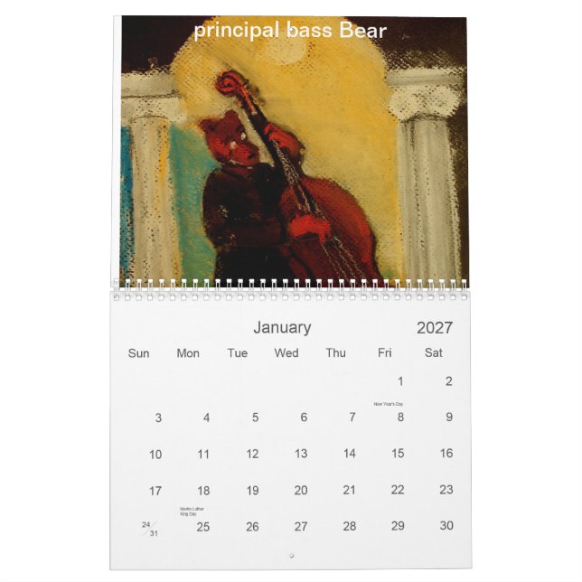 Bear Philharmonic Orchestra Calendar (Jan 2027)