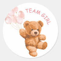 Bear Pink Balloon TEAM Girl Gender Reveal Game
