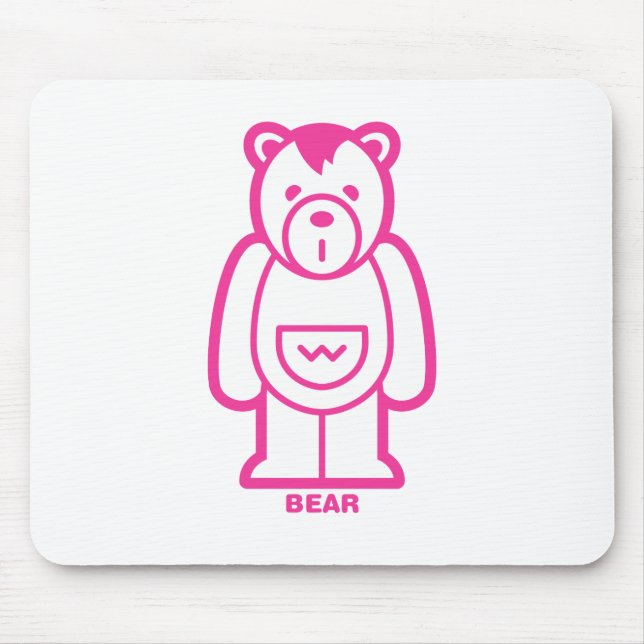 Bear (Pink) Mouse Pad (Front)