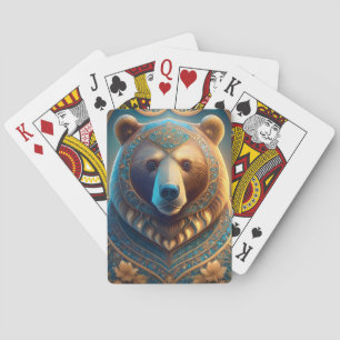 Bear  playing cards