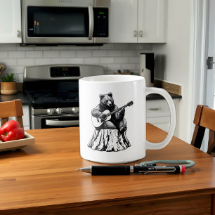 Bear Playing Guitar Coffee Mug