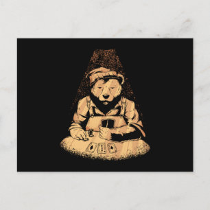 Bear Playing Poker Cards Casino Game Gambling Gift