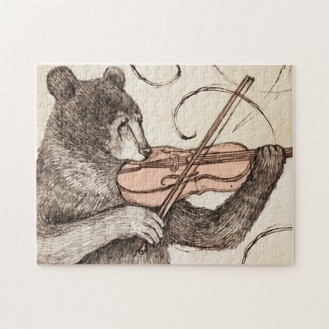 Bear Playing Violin Jigsaw Puzzle (Horizontal)