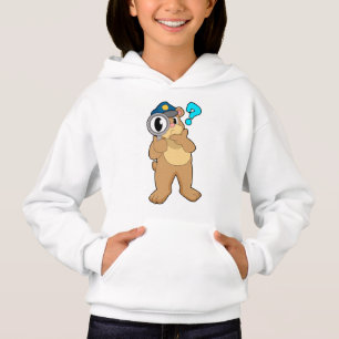 Bear Police officer Magnifying glass