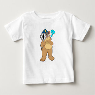 Bear Police officer Magnifying glass Baby T-Shirt