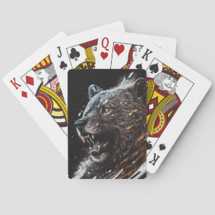 Bear Portrait Animal Painting Adventure Wildlife Playing Cards