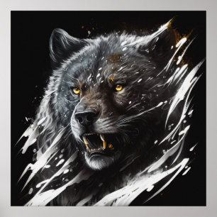 Bear Portrait Animal Painting Adventure Wildlife Poster