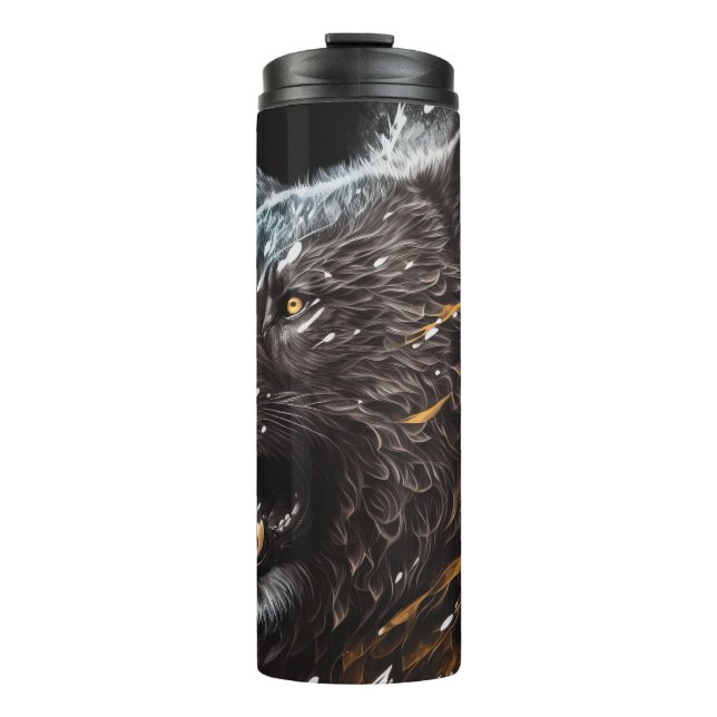 Bear Portrait Animal Painting Adventure Wildlife Thermal Tumbler (Front)