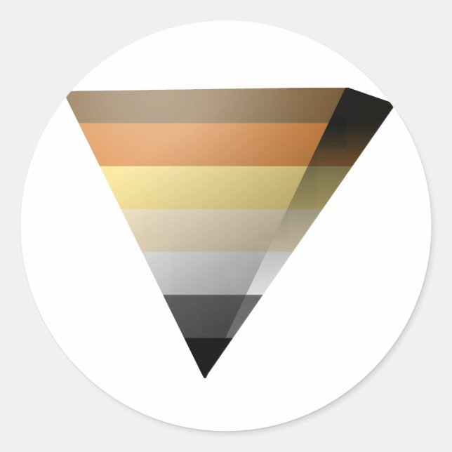 BEAR PRIDE 3D TRIANGLE CLASSIC ROUND STICKER (Front)