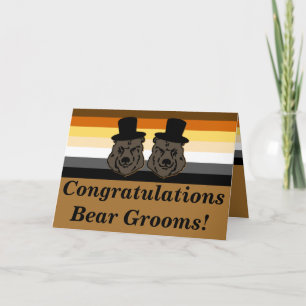 Bear Pride Bears Gay Wedding Congratulations Card