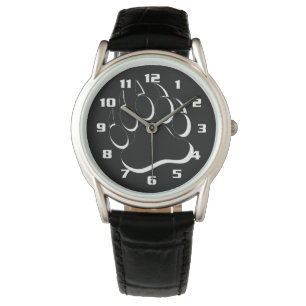 Bear Pride Black and White Bear Paw Watch