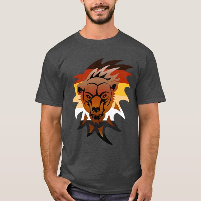 Bear Pride Colours Growling Bear T-Shirt (Front)