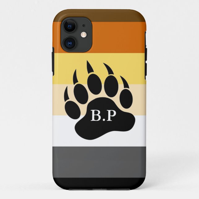 Bear Pride Colours Monogram Bear Paw Case-Mate iPhone Case (Back)