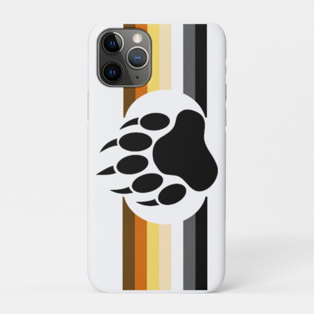 Bear Pride colours stripes and Bear Paw Case-Mate iPhone Case (Back)