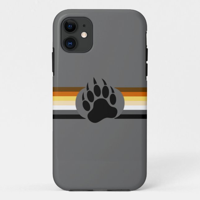 Bear Pride colours stripes and Bear Paw Case-Mate iPhone Case (Back)