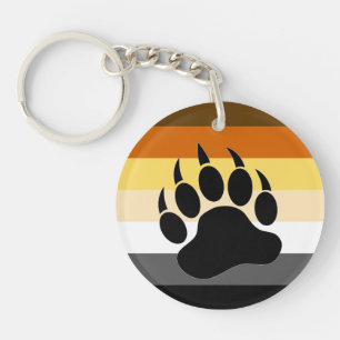 Bear Pride colours stripes Bear Paw Key Ring