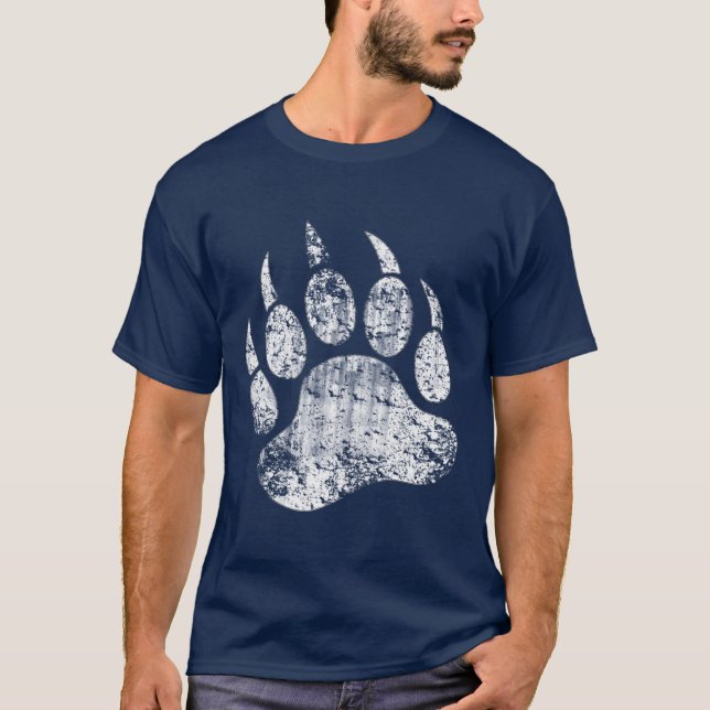 Bear Pride distressed Bear Paw T-Shirt (Front)