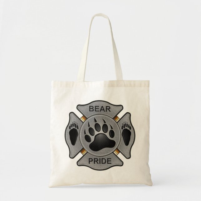 Bear Pride Firefighter Badge Tote Bag (Front)