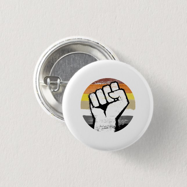 Bear Pride Fist Circle Print 3 Cm Round Badge (Front & Back)