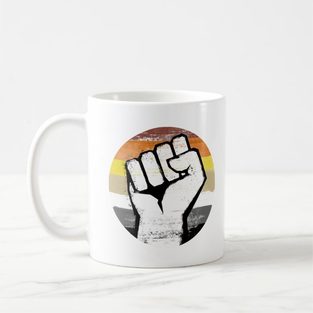 Bear Pride Fist Circle Print Coffee Mug (Left)