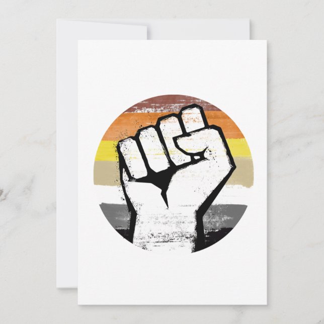 Bear Pride Fist Circle Print Holiday Card (Front)