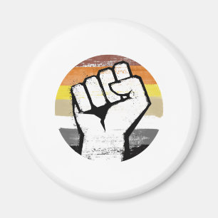 Bear Pride Fist Circle Print Magnet