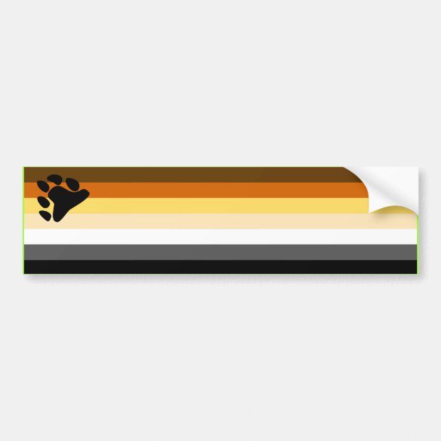 BEAR PRIDE FLAG BAR BUMPER STICKER (Front)