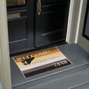 Bear Pride Flag Beach Personalised Welcome Doormat