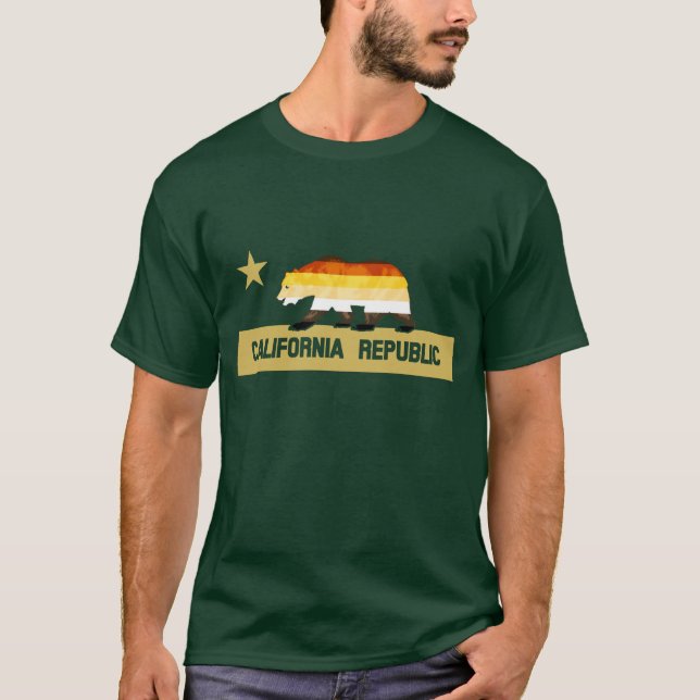 Bear Pride Flag California Bear T-Shirt (Front)