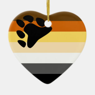 Bear Pride Flag Ceramic Ornament