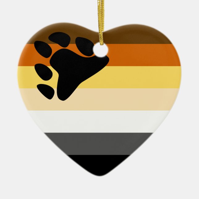 Bear Pride Flag Ceramic Ornament (Front)