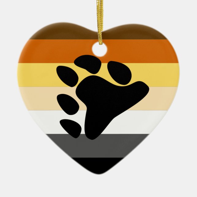 Bear Pride Flag Ceramic Ornament (Front)