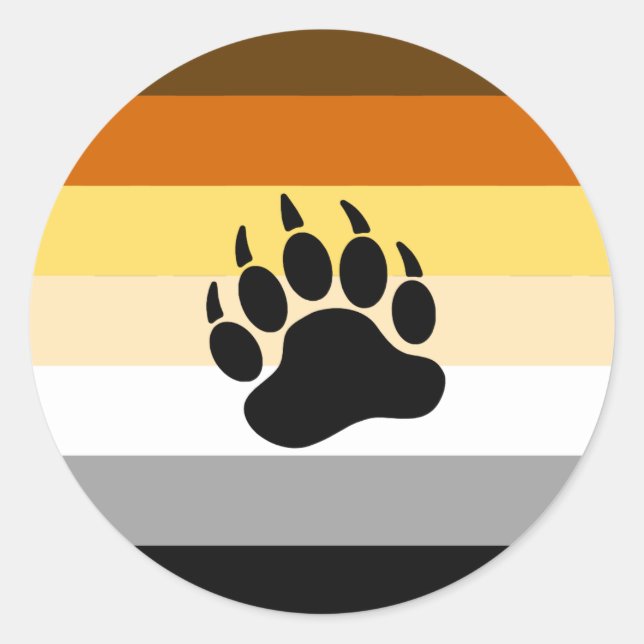 Bear Pride Flag Classic Round Sticker (Front)