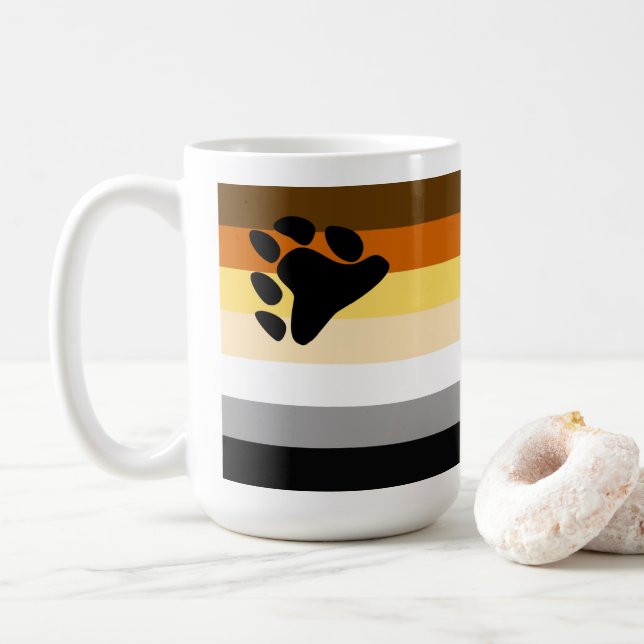 Bear Pride Flag Coffee Mug (With Donut)