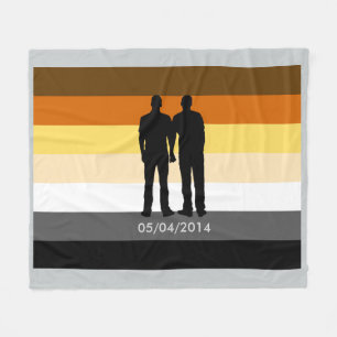 Bear Pride Flag Custom Couple Wedding Day Fleece Blanket