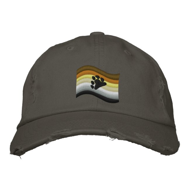 Bear Pride Flag Embroidered Hat (Front)