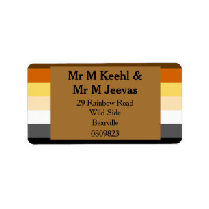 Bear Pride Flag Gold Address Labels for Bears
