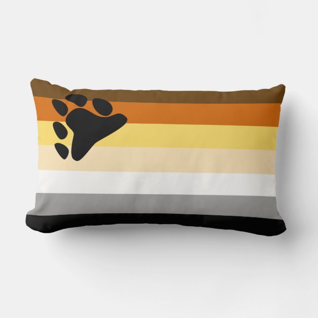Bear Pride Flag Lumbar Cushion (Front)