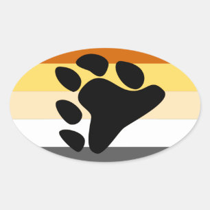 Bear Pride Flag Oval Sticker
