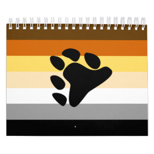 Bear Pride Flag with Paw Calendar