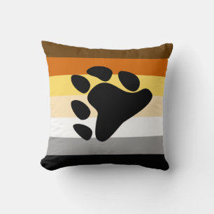 Bear Pride Flag with Paw Cushion