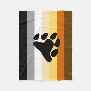 Bear Pride Flag with Paw Fleece Blanket