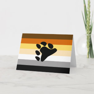 Bear Pride Flag with Paw Holiday Card