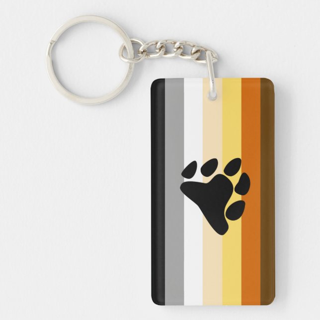 Bear Pride Flag with Paw Key Ring (Front)