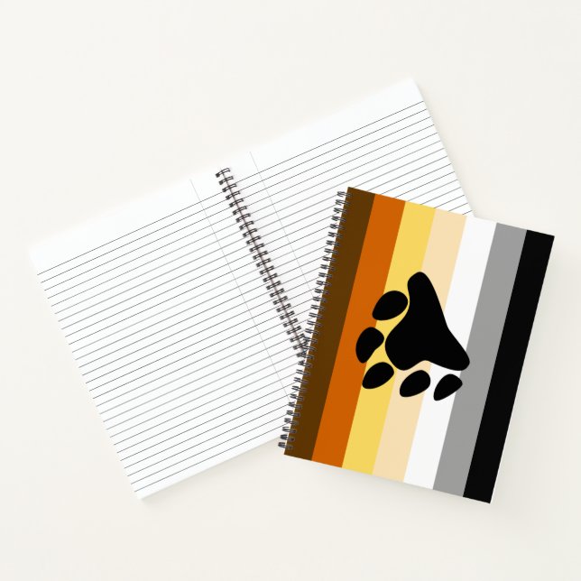 Bear Pride Flag with Paw Notebook (Inside)
