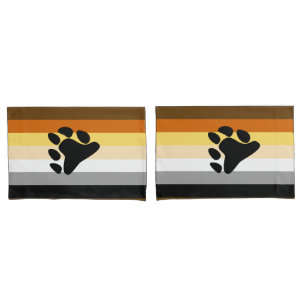 Bear Pride Flag with Paw Pillowcase