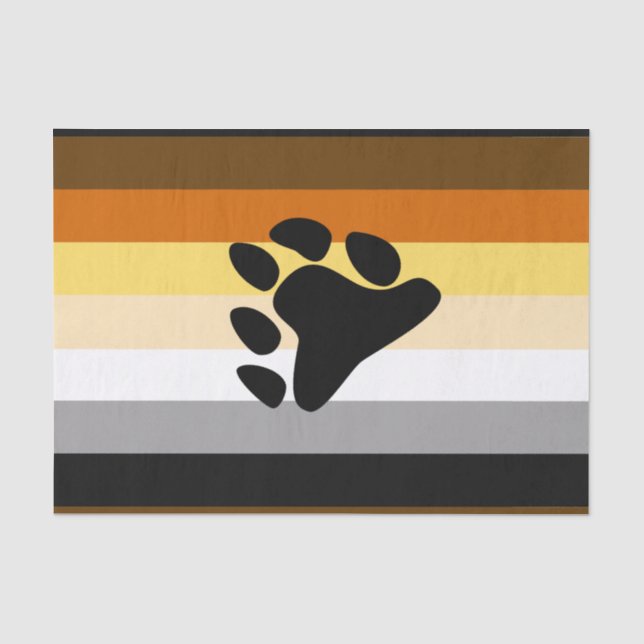 Bear Pride Flag with Paw Tissue Paper (Front)
