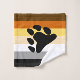 Bear Pride Flag with Paw Wash Cloth