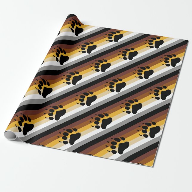 Bear Pride Flag Wrapping Paper (Unrolled)